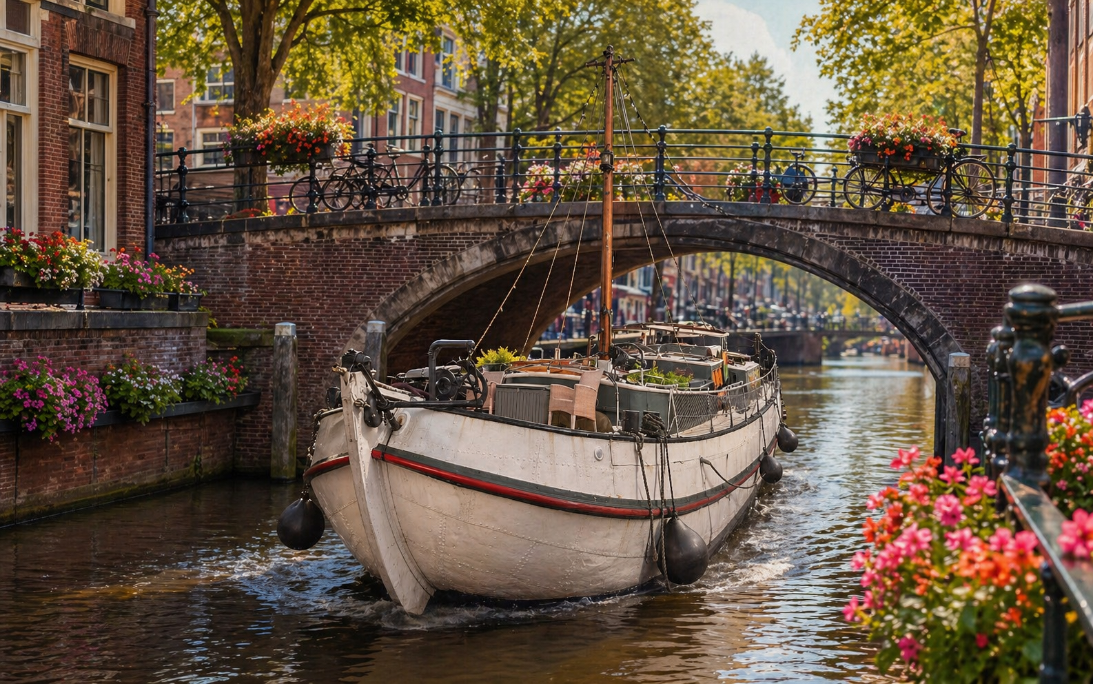 Under the arched bridge