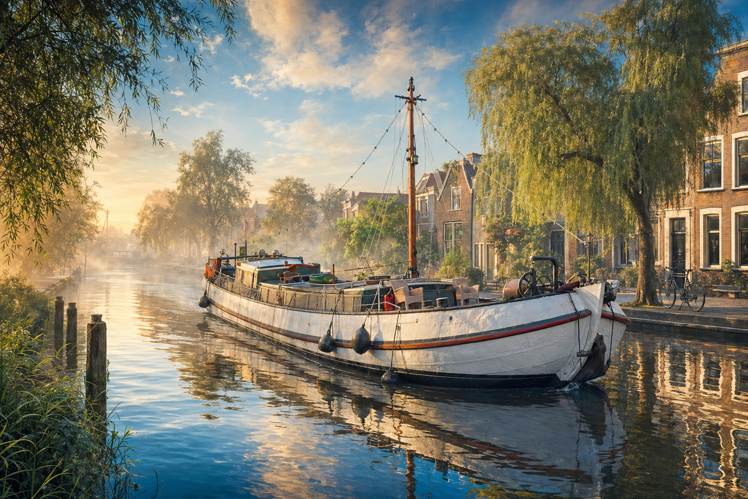 Morning waterway passage