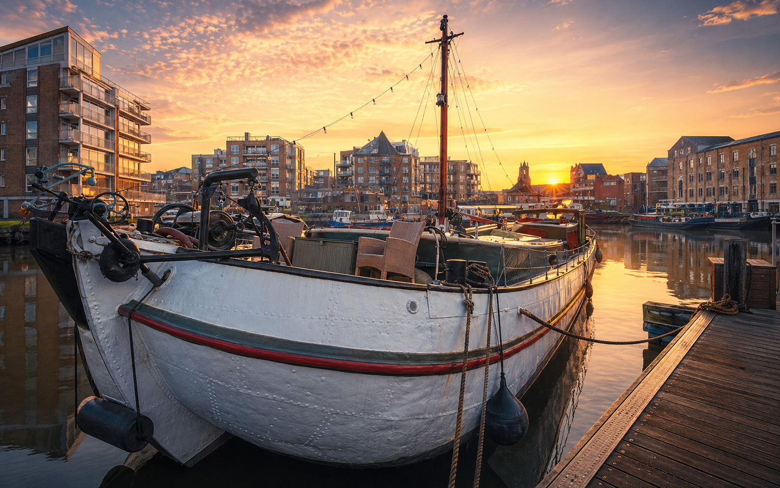 Harbour basin sunrise