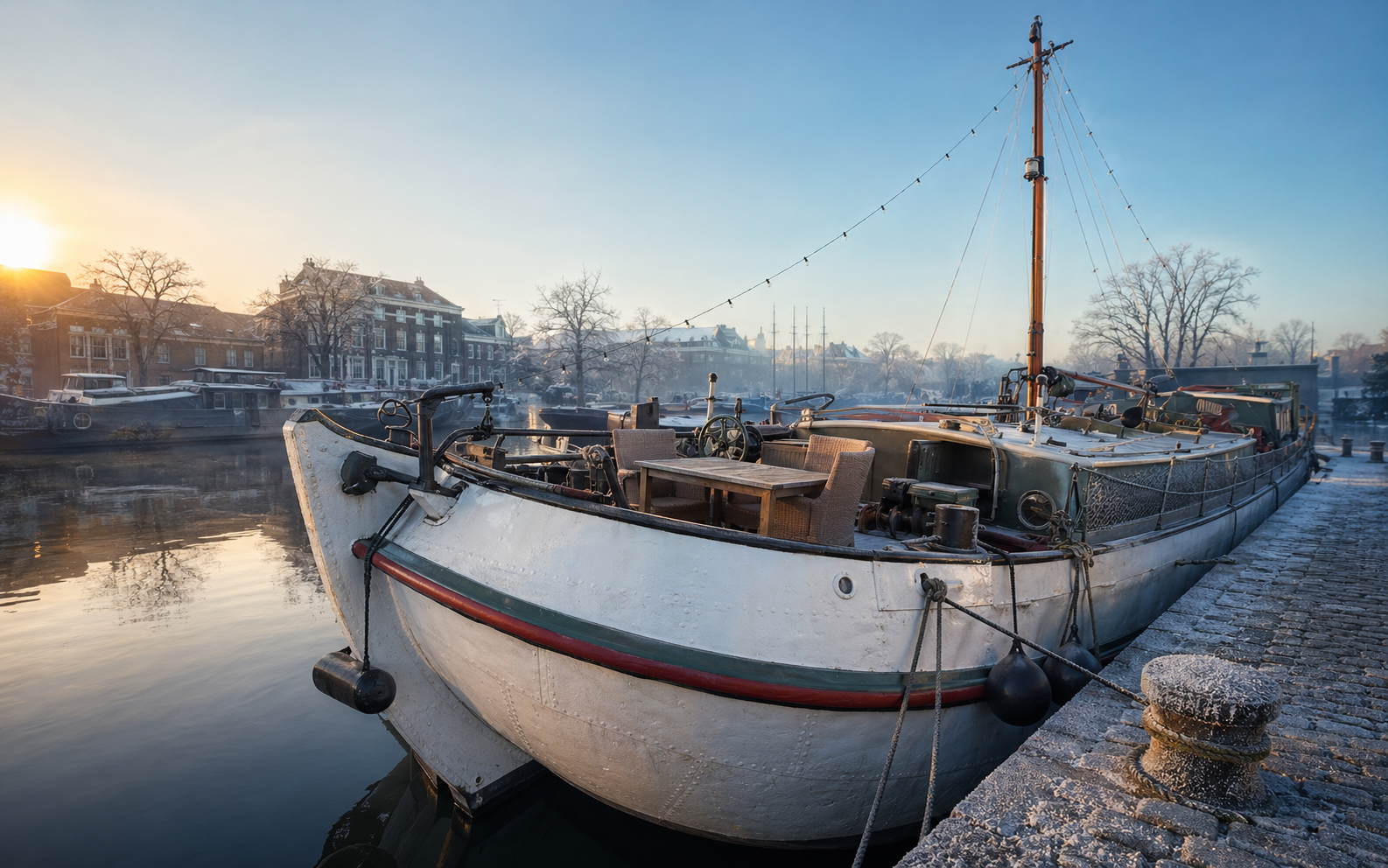 Frosted morning berth